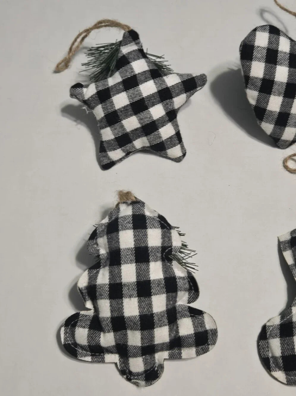 Set of 12 Holiday Style Buffalo Plaid Christmas Ornaments